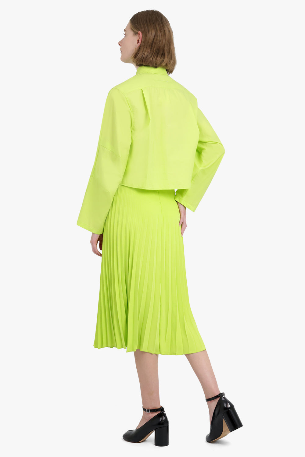 MM6 BY MAISON MARGIELA RTW Fluid Polyester Skirt | Neon Green