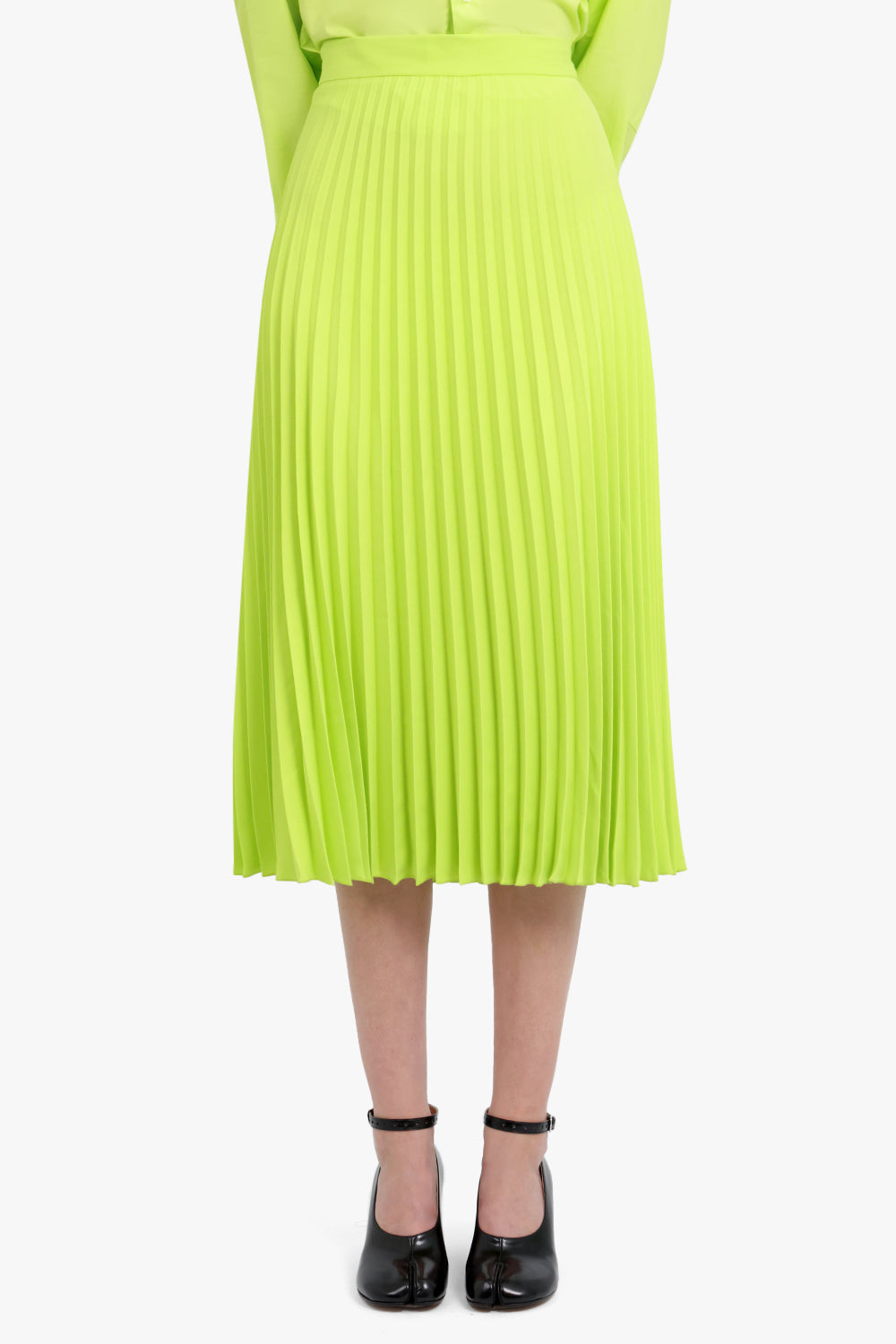 MM6 BY MAISON MARGIELA RTW Fluid Polyester Skirt | Neon Green