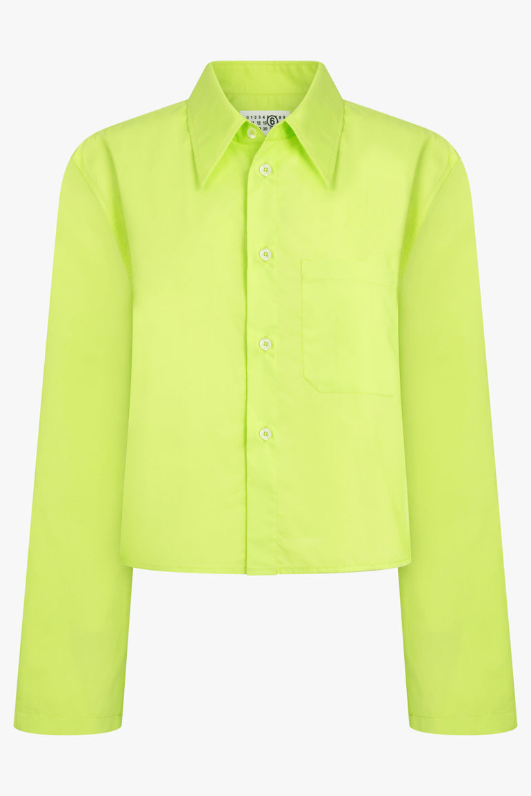 MM6 BY MAISON MARGIELA RTW Poplin Cotton Shirt | Neon Green