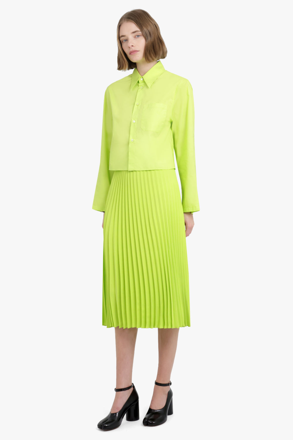 MM6 BY MAISON MARGIELA RTW Poplin Cotton Shirt | Neon Green