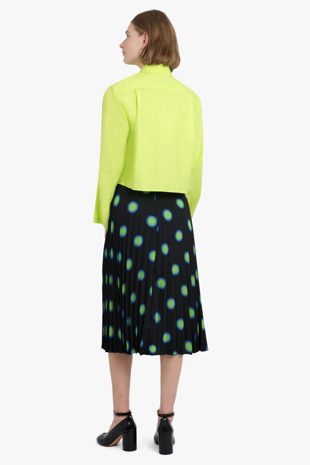 MM6 BY MAISON MARGIELA RTW Printed Plisse Skirt | Black