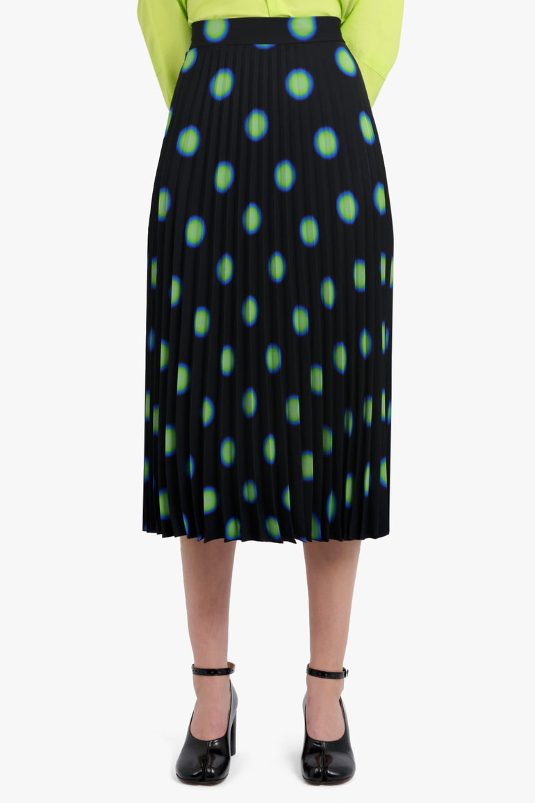 MM6 BY MAISON MARGIELA RTW Printed Plisse Skirt | Black