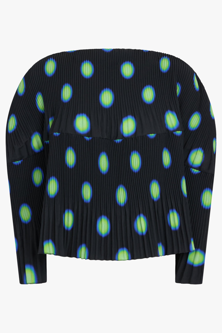 MM6 BY MAISON MARGIELA RTW Printed Plisse Top | Black