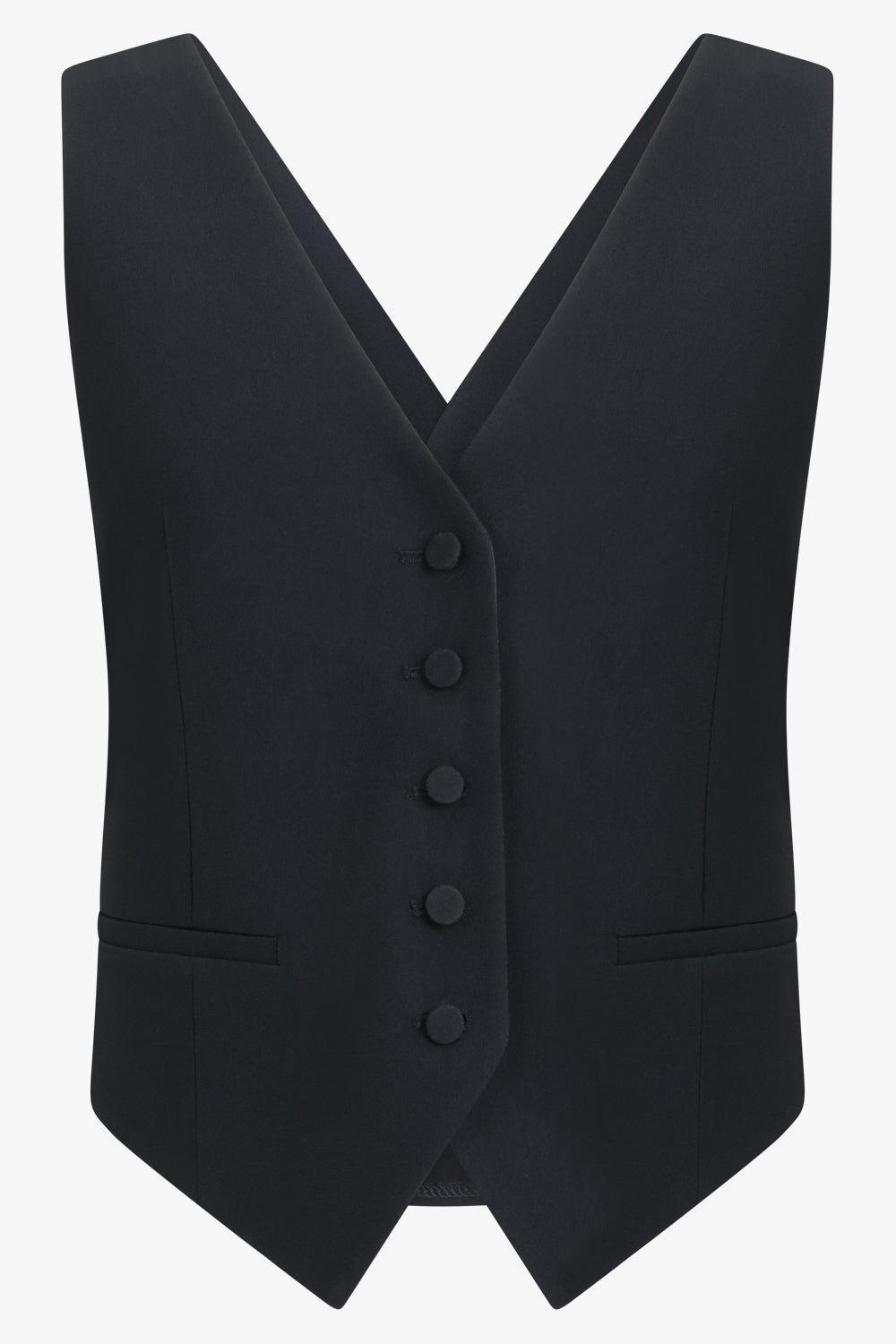 NINA RICCI RTW Cady Drapped Open-Back Vest | Black