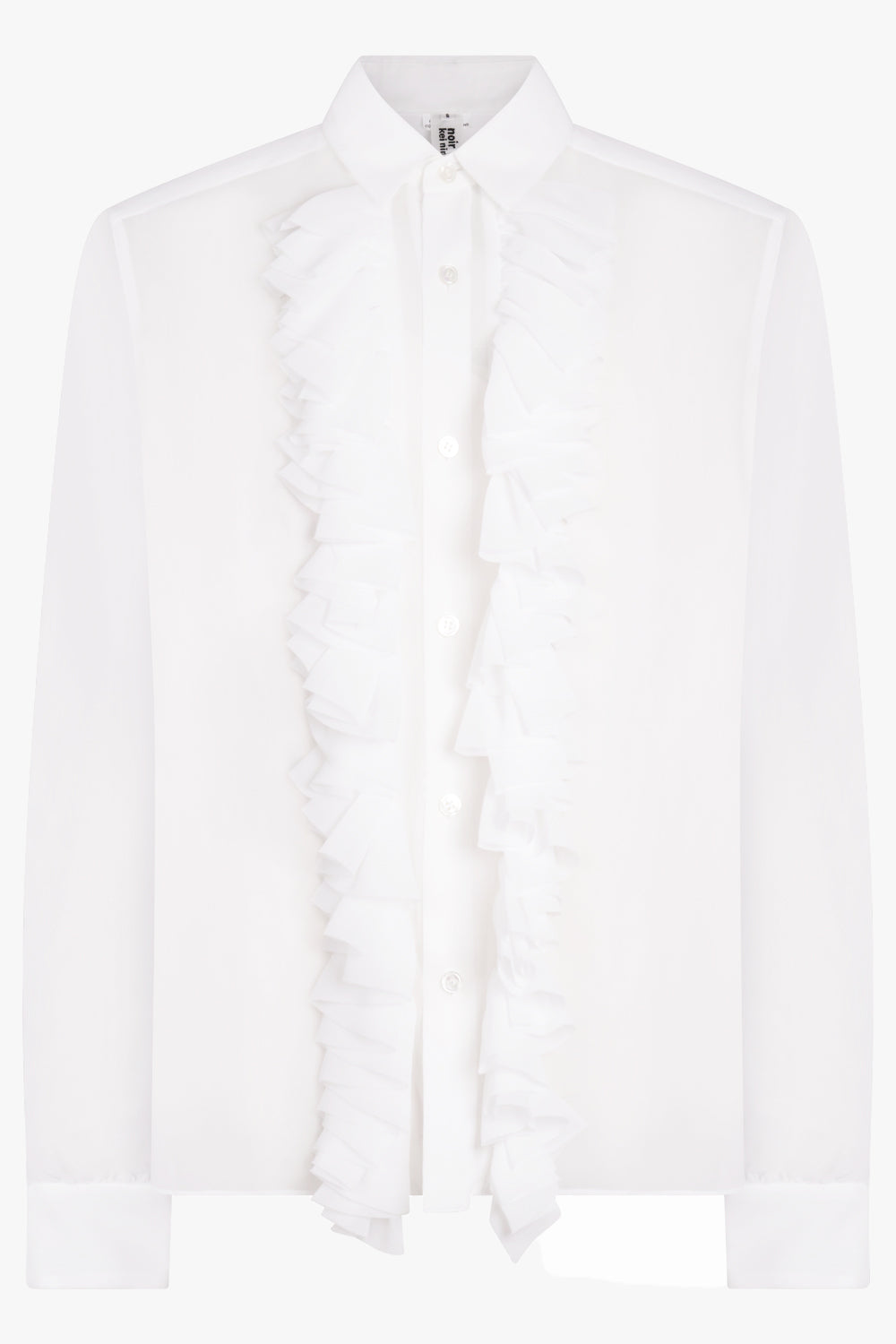 NOIR KEI NINOMIYA RTW Sheer Ruffle Detail L/S Shirt | White