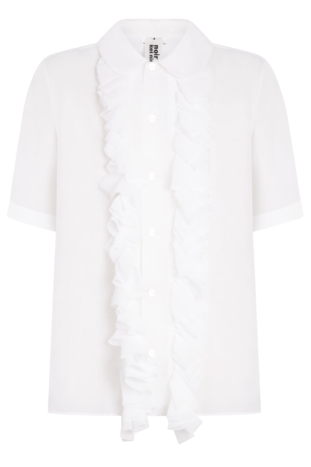 NOIR KEI NINOMIYA RTW Sheer Ruffle Detail S/S Shirt | White