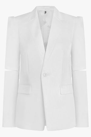NOIR KEI NINOMIYA RTW Single Breasted Arm Slit Detail Blazer | White