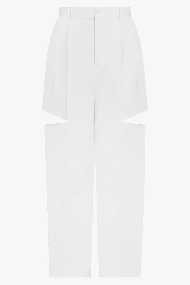 NOIR KEI NINOMIYA RTW Wide Leg Slit Detail Pant | White