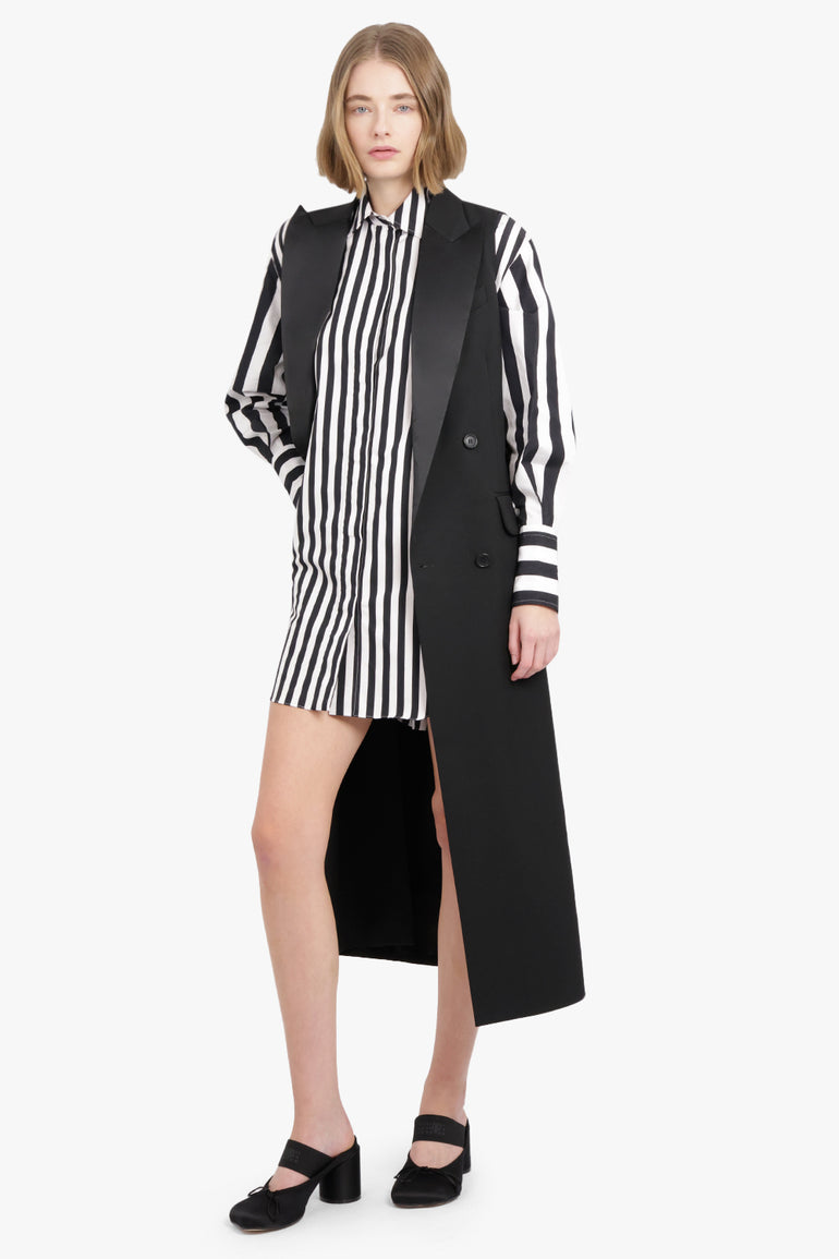 MM6 BY MAISON MARGIELA RTW LONG LENGTH TUXEDO DETAIL GILET VEST | BLACK