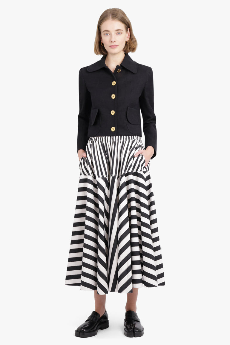 PATOU RTW Maxi Riviera Skirt | Black Stripe