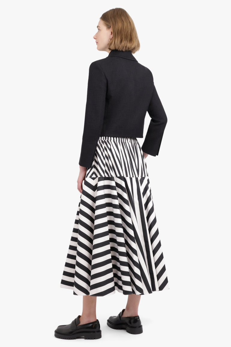 PATOU RTW Maxi Riviera Skirt | Black Stripe