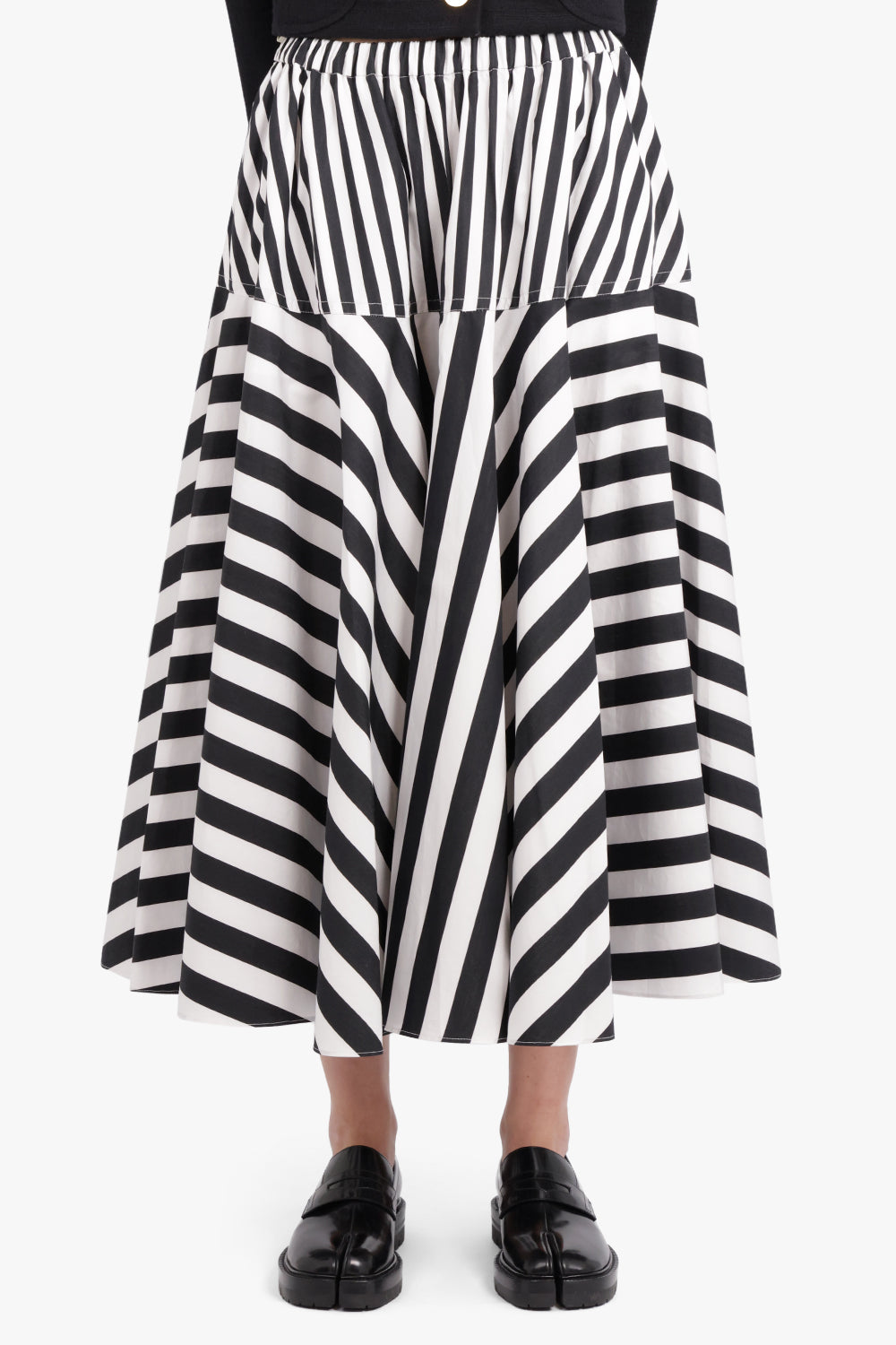 PATOU RTW Maxi Riviera Skirt | Black Stripe