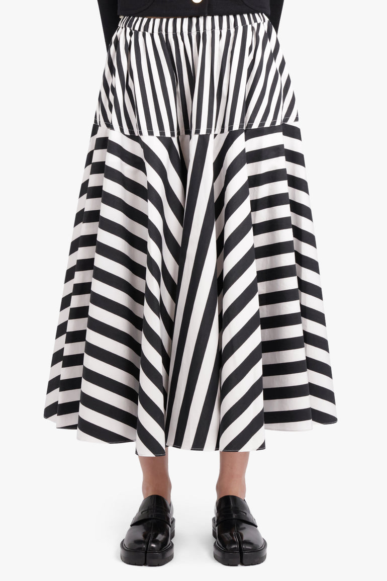 PATOU RTW Maxi Riviera Skirt | Black Stripe