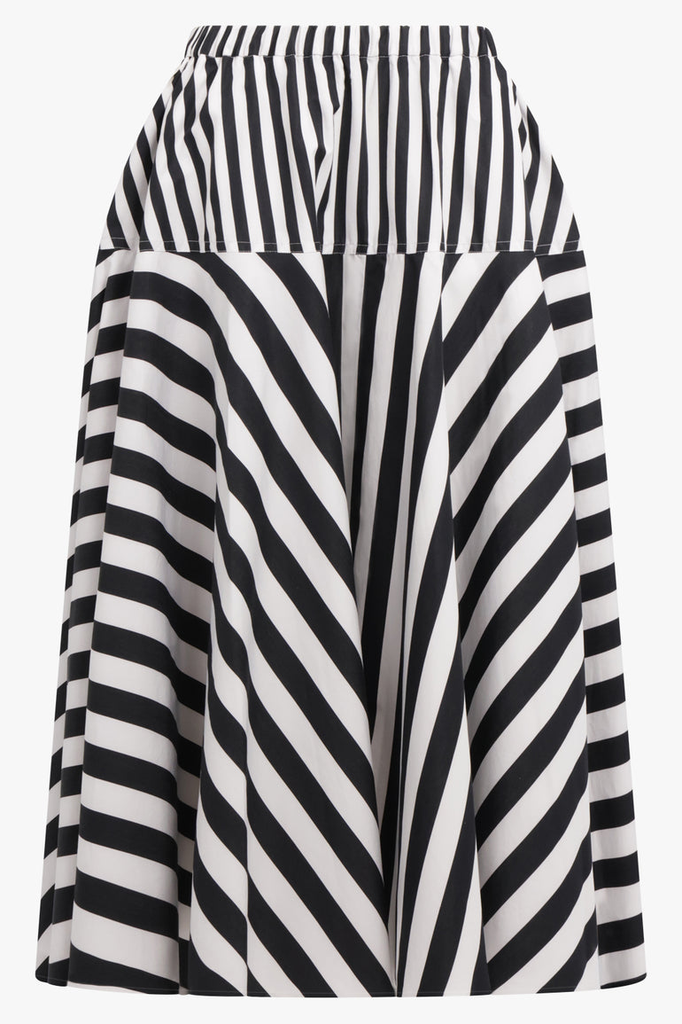 PATOU RTW Maxi Riviera Skirt | Black Stripe
