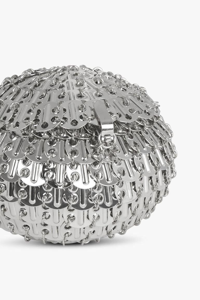 RABANNE BAGS METALLICS / SILVER 1969 METALLIC BALL DISC BAG | SILVER