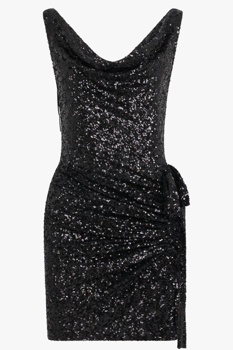 ALL OVER SEQUIN MINI DRESS | BLACK Parlour X ALL OVER SEQUIN MINI DRESS | BLACK Parlour X