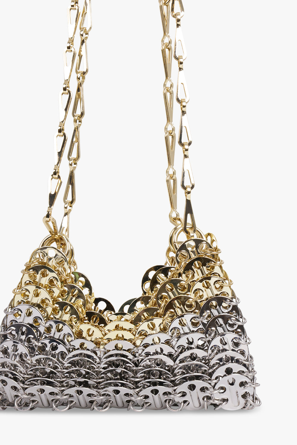 RABANNE BAGS MULTI / SILVER/LIGHT GOLD 1970 NANO CHAIN STRAP DISC BAG | SILVER/LIGHT GOLD