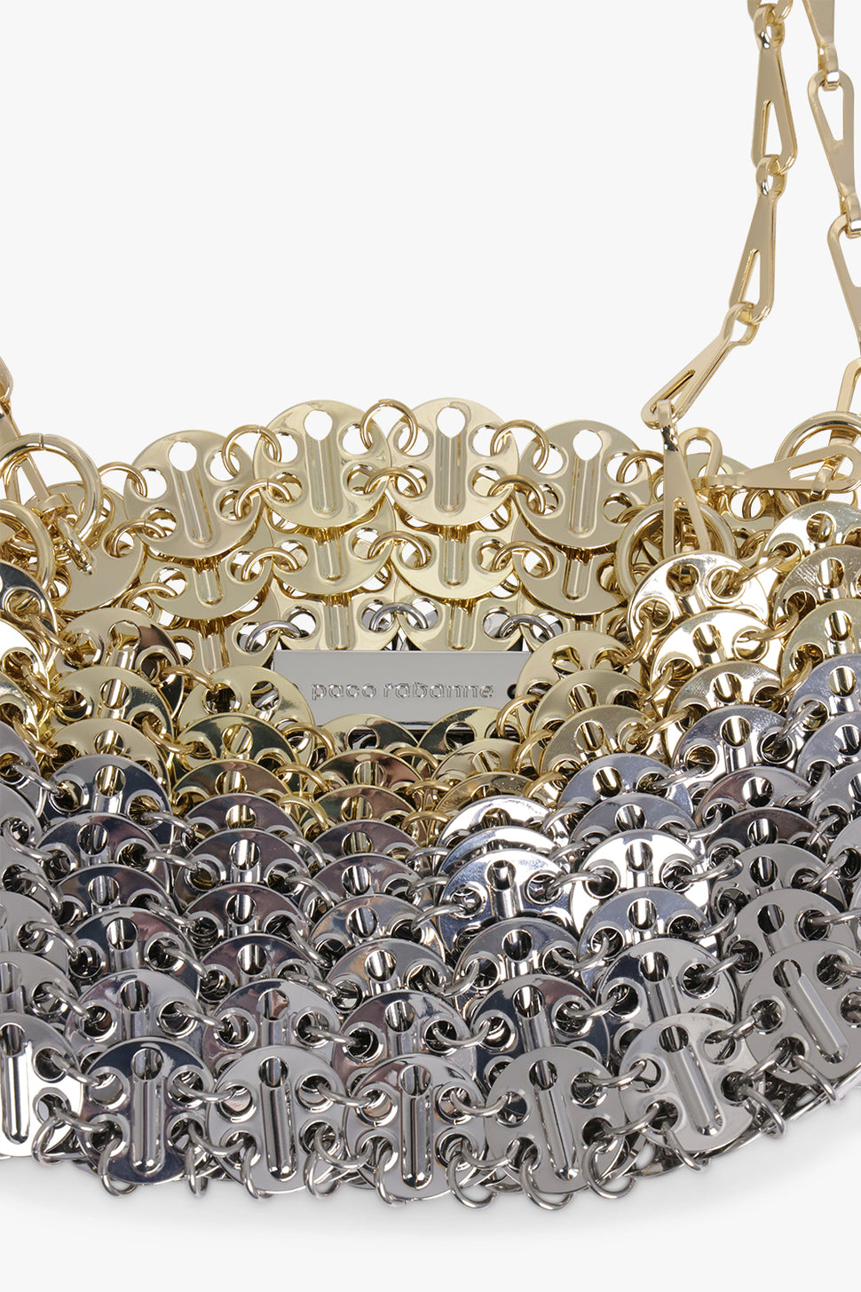 1969 Iconic Skyline Metallic Disc Chain Bag | Silver/Gold – Parlour X