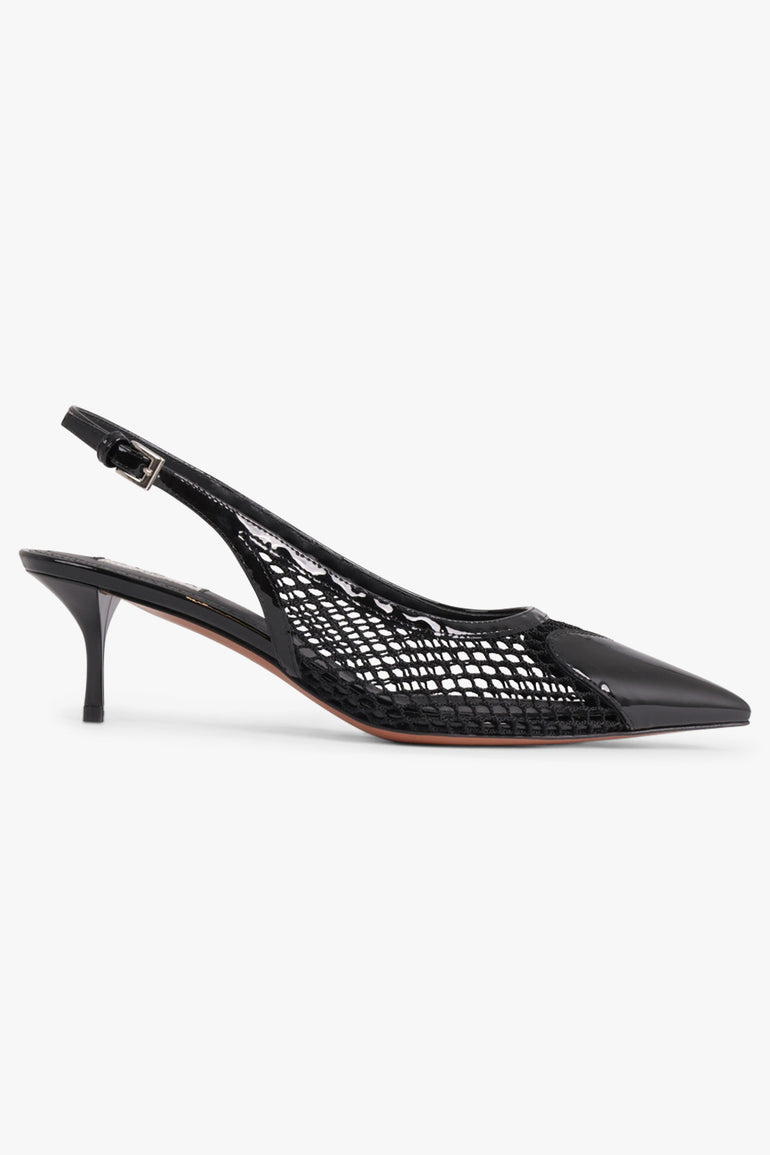 ALAIA Unclassified FISHNET SLINGBACKS 55MM | BLACK