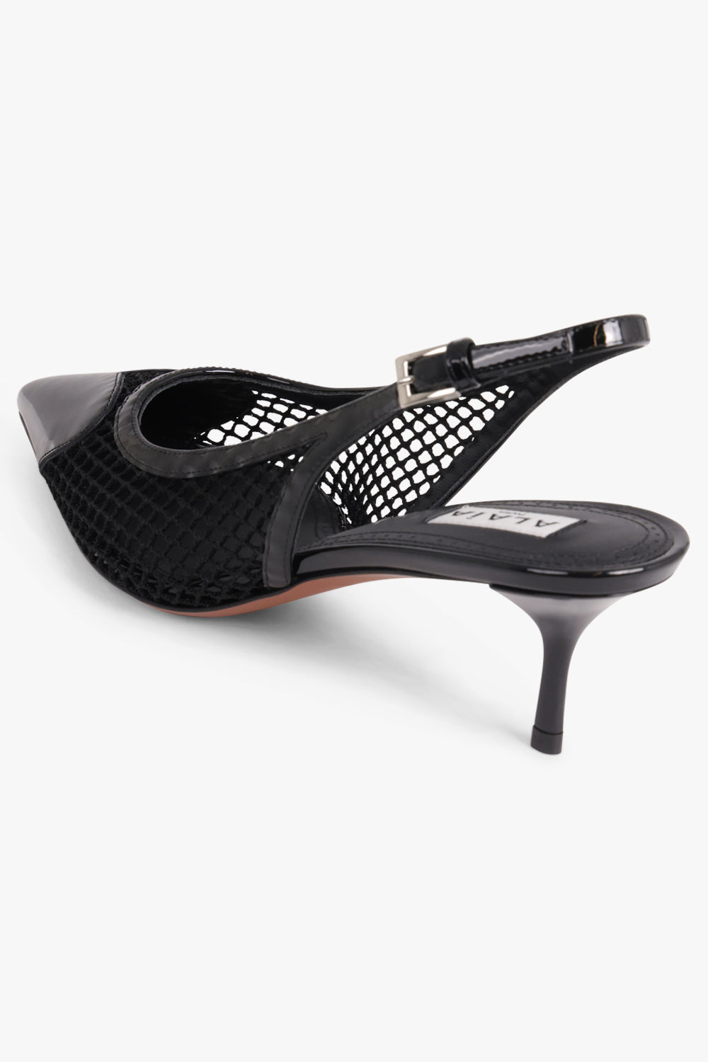 ALAIA Unclassified FISHNET SLINGBACKS 55MM | BLACK