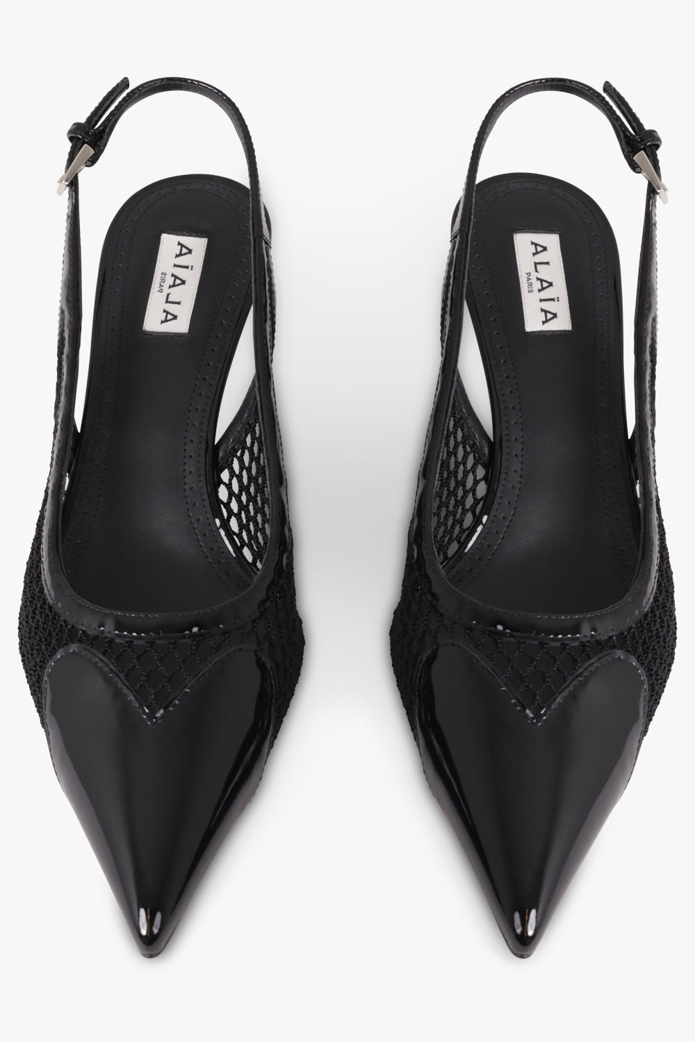 ALAIA Unclassified FISHNET SLINGBACKS 55MM | BLACK