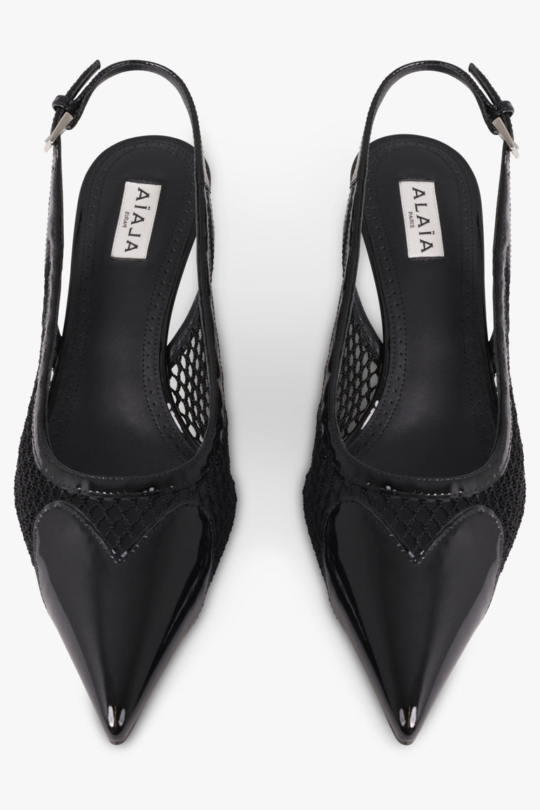 ALAIA Unclassified FISHNET SLINGBACKS 55MM | BLACK