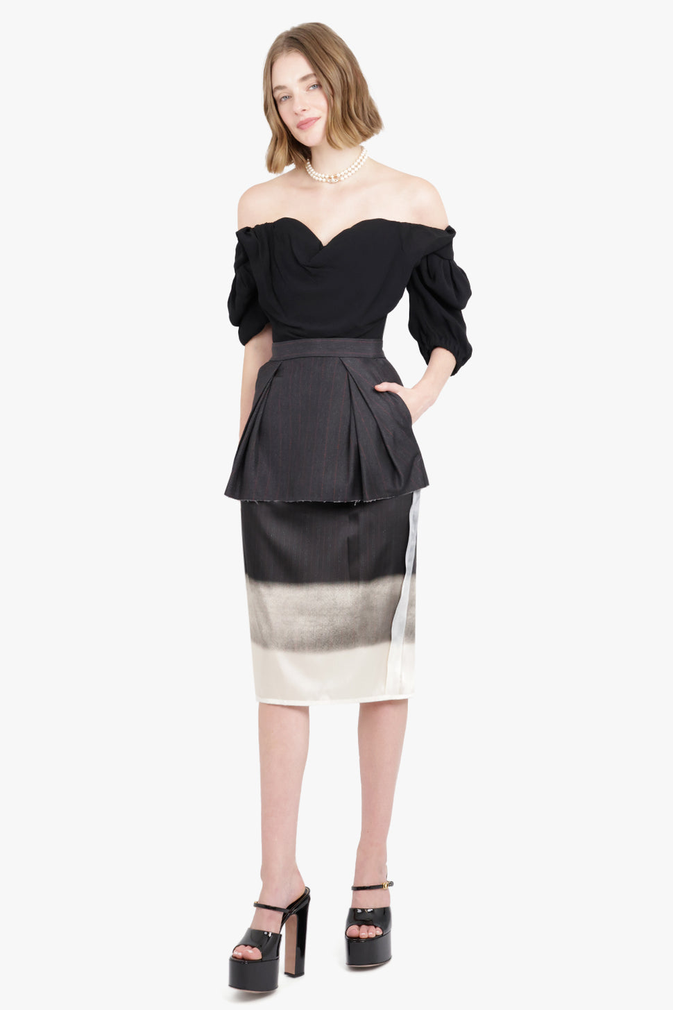 Pinstripe Narrow Skirt