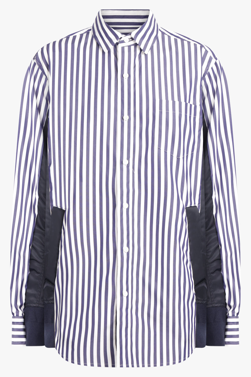 SACAI RTW COTTON POPLIN SHIRT | NAVY STRIPE