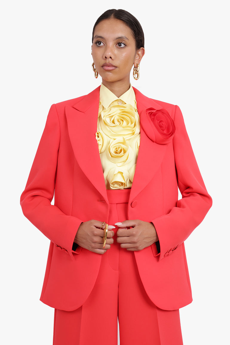 VIKTOR & ROLF RTW Formal Roses Tuexdo Blazer | Red
