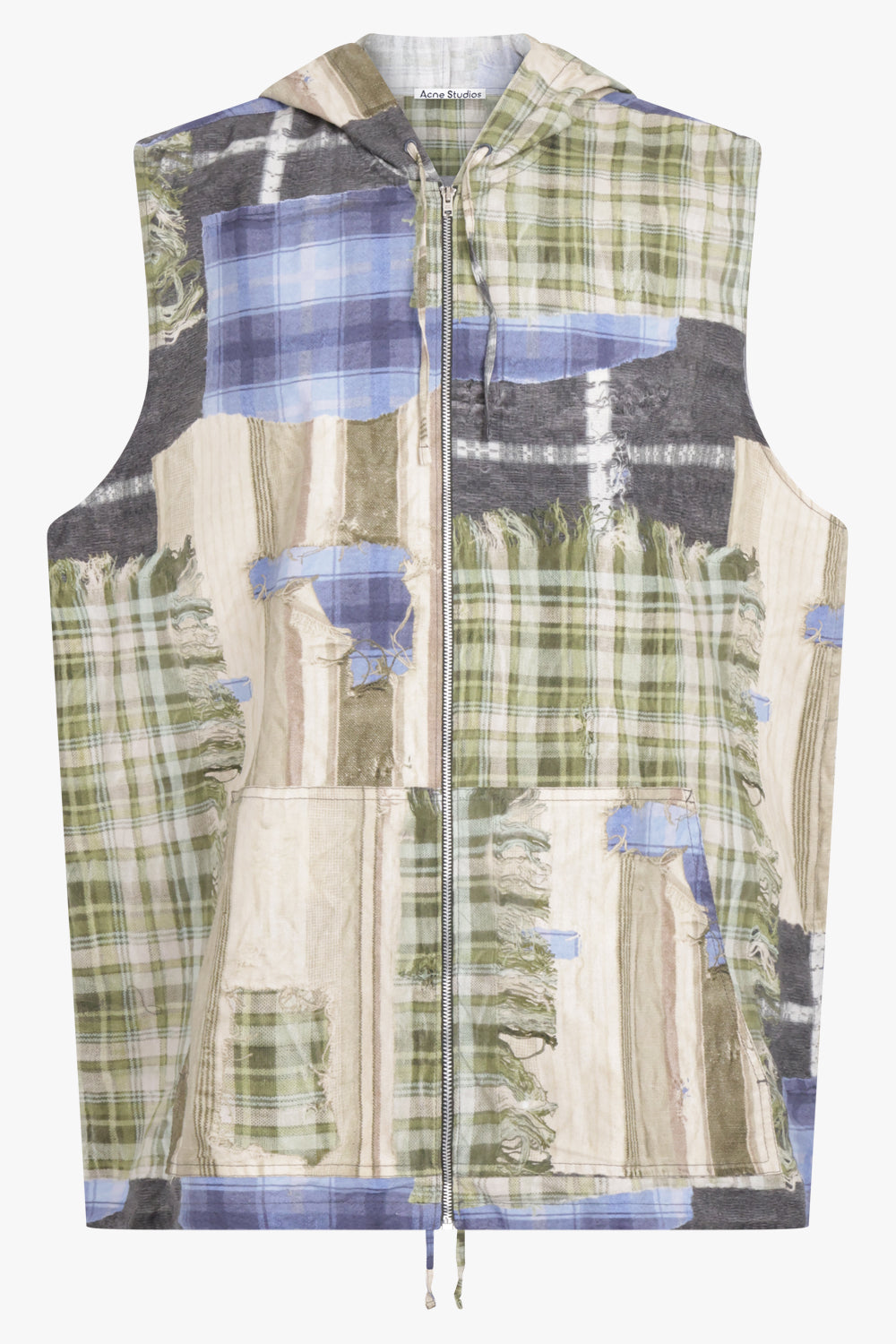 ACNE STUDIOS SHIRTS Patchwork Linear Sleeveless Shirt | Green