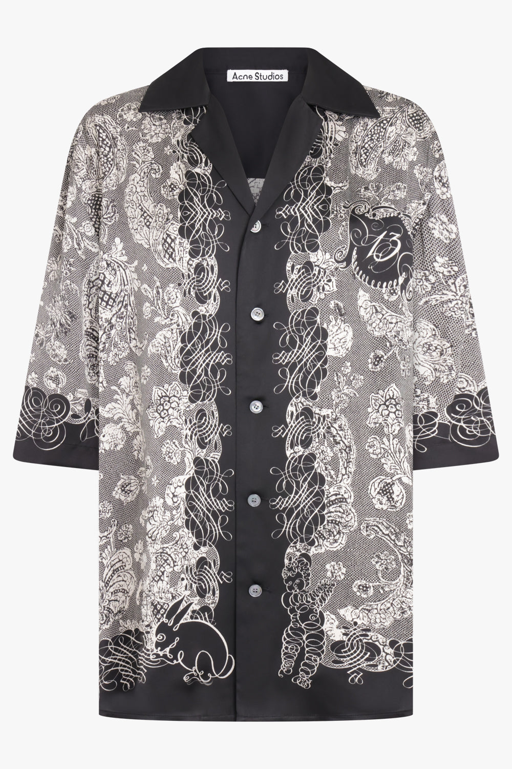 ACNE STUDIOS SHIRTS Paisley Print Short Sleeve Shirt | Black