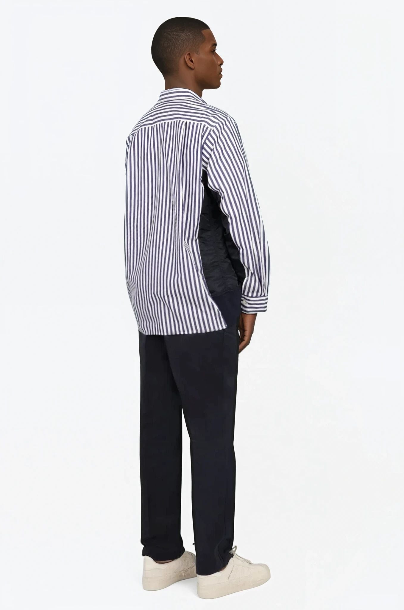 SACAI RTW COTTON POPLIN SHIRT | NAVY STRIPE