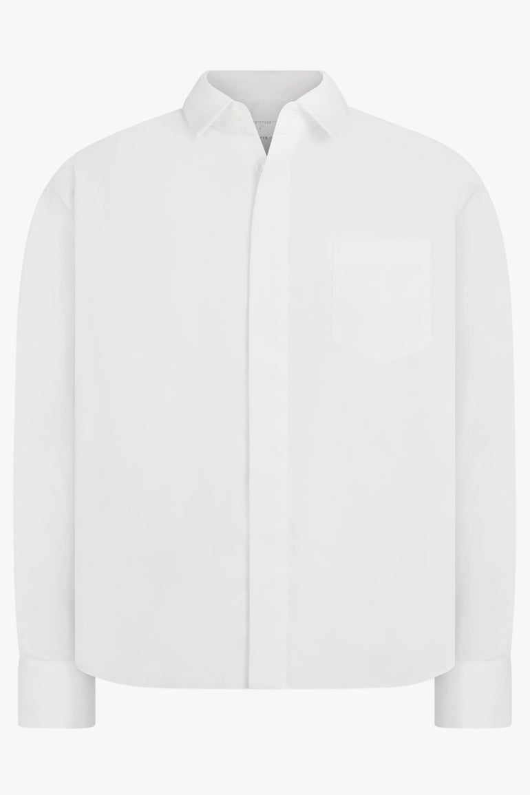 SACAI RTW Cotton Poplin X Nylon Twill Shirt | Off White