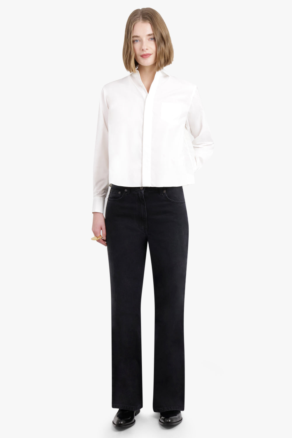 SACAI RTW Cotton Poplin X Nylon Twill Shirt | Off White