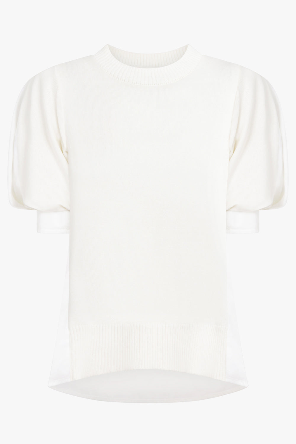 SACAI RTW Denim Knit Pullover | Off White