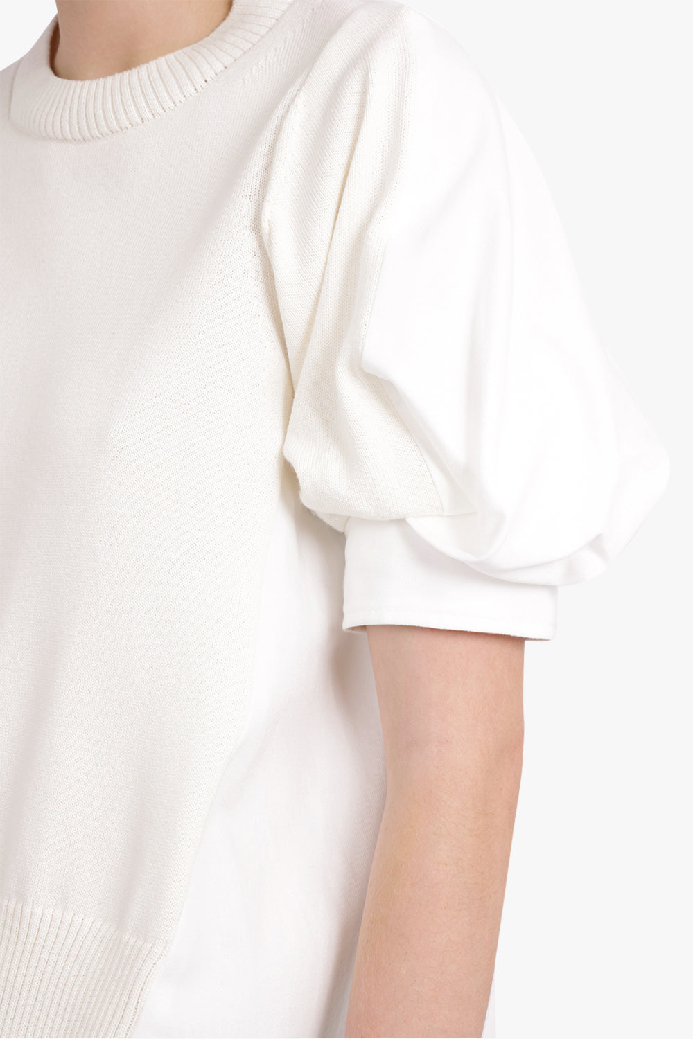 SACAI RTW Denim Knit Pullover | Off White