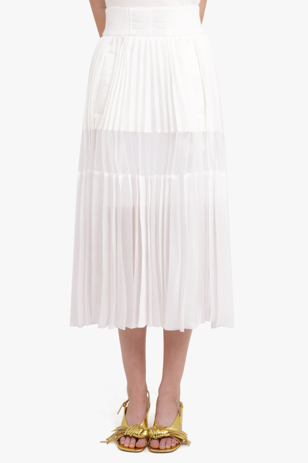 SACAI RTW Nylon Twill Skirt | White