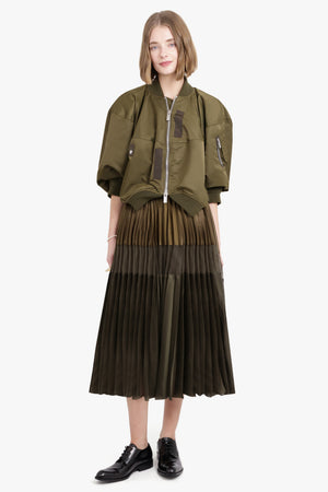 SACAI RTW Nylon Twill Skirt | Olive