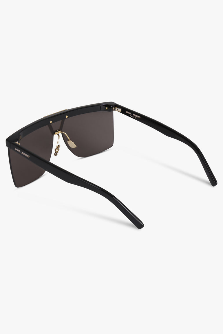 SAINT LAURENT ACCESSORIES BLACK / BLACK/GOLD Gold Detail Sunglasses | Black/Gold