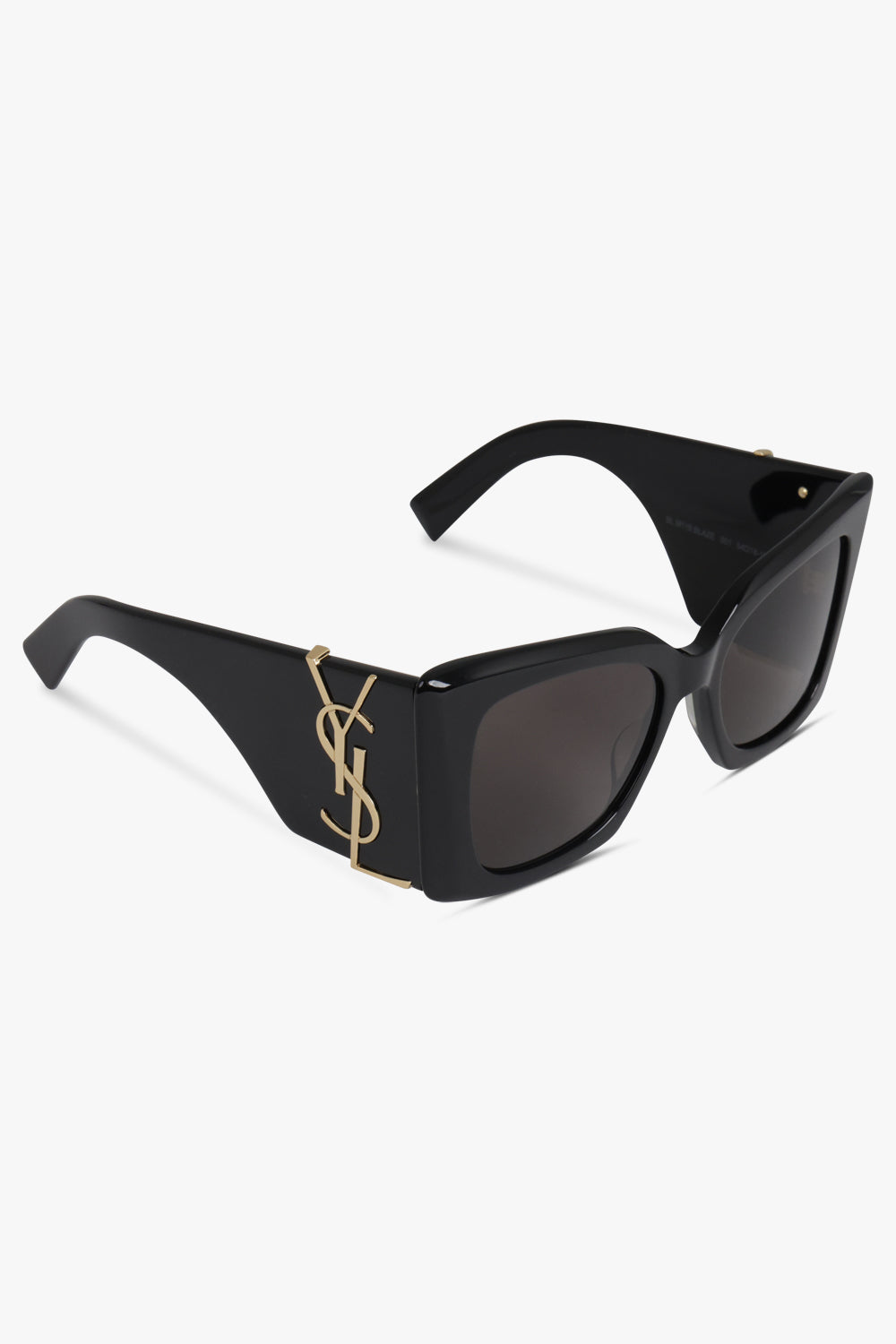 SAINT LAURENT ACCESSORIES BLACK / BLACK/GOLD Large Logo Sunglasses | Black/Gold
