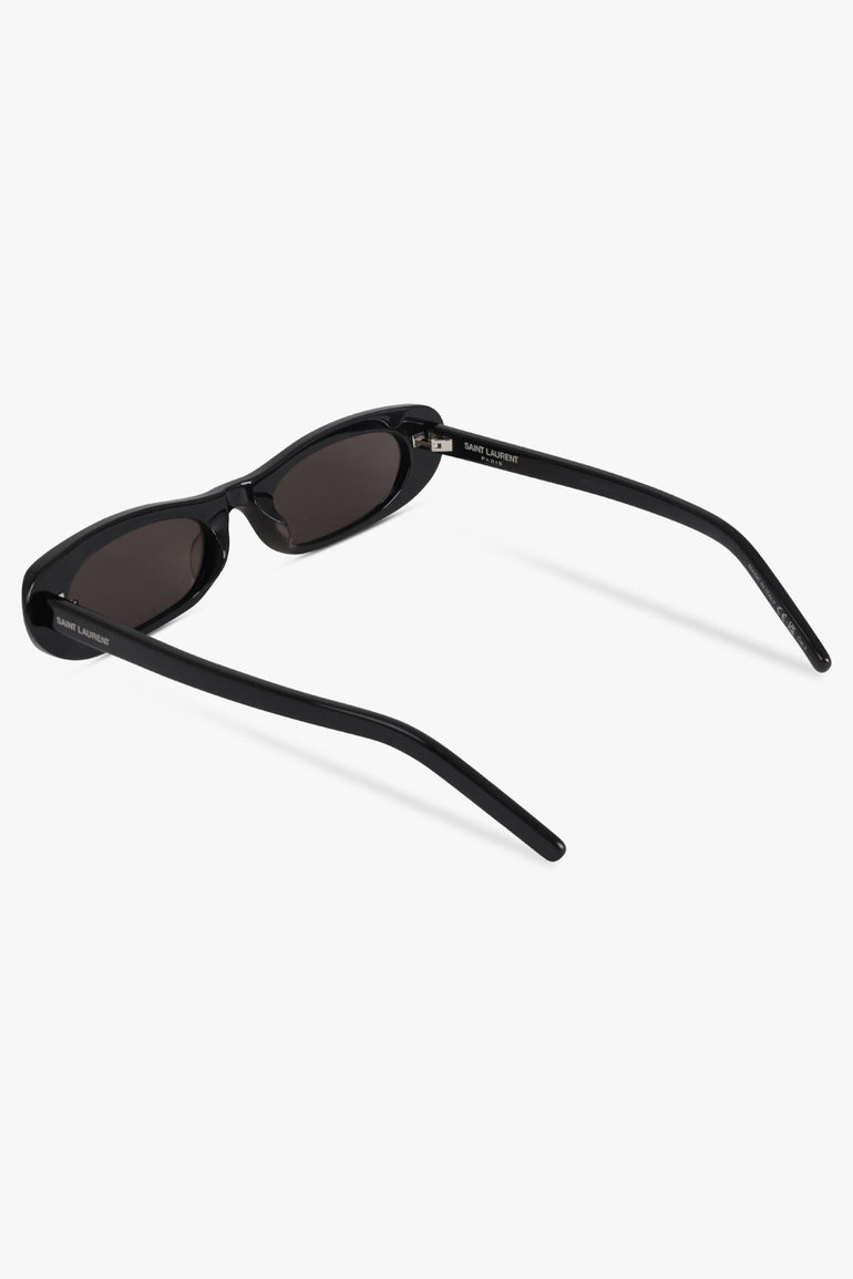 SAINT LAURENT ACCESSORIES BLACK / BLACK Oval Eye Sunglasses | Black