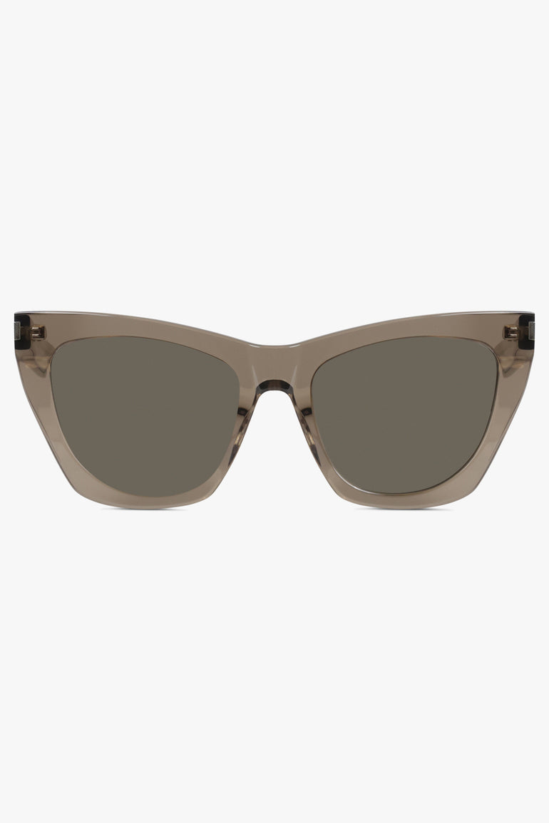 SAINT LAURENT SUNGLASSES Brown SL 214 KATE Sunglasses | Transparent Brown/Light Grey