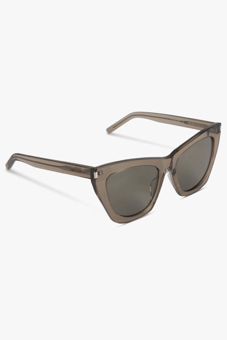 SAINT LAURENT SUNGLASSES Brown SL 214 KATE Sunglasses | Transparent Brown/Light Grey