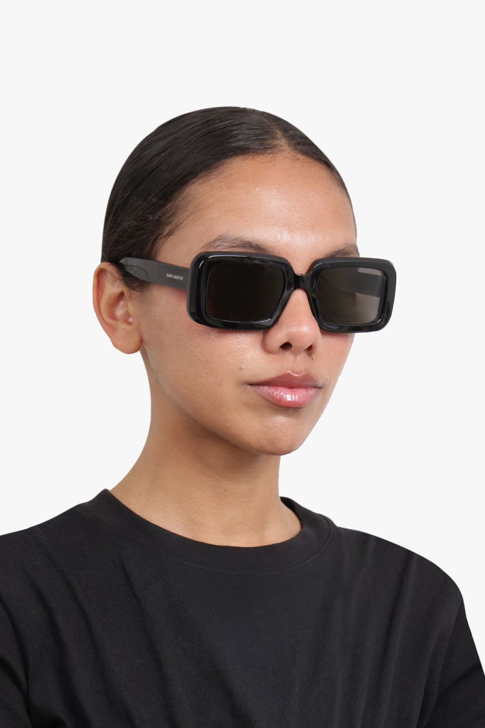 SAINT LAURENT ACCESSORIES BLACK / BLACK-BLACK-BLACK SL 534 SUNRISE Rectangle Frame Sunglasses | Black