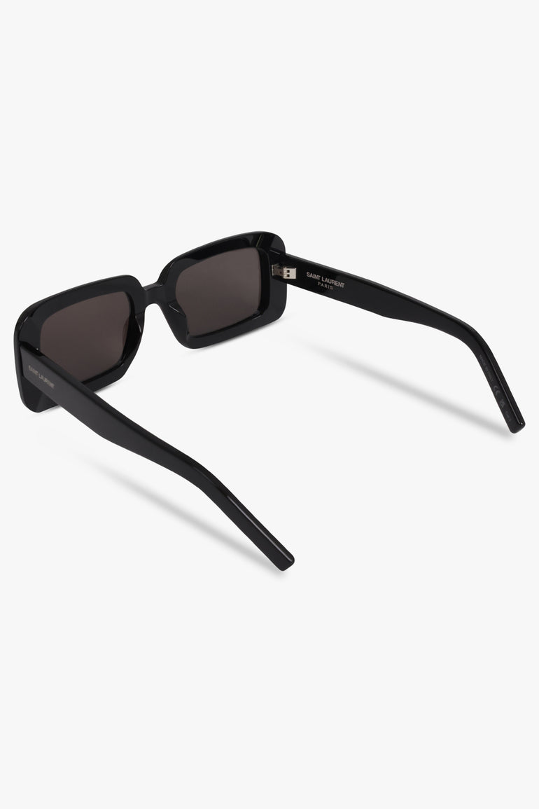 SAINT LAURENT ACCESSORIES BLACK / BLACK-BLACK-BLACK SL 534 SUNRISE Rectangle Frame Sunglasses | Black