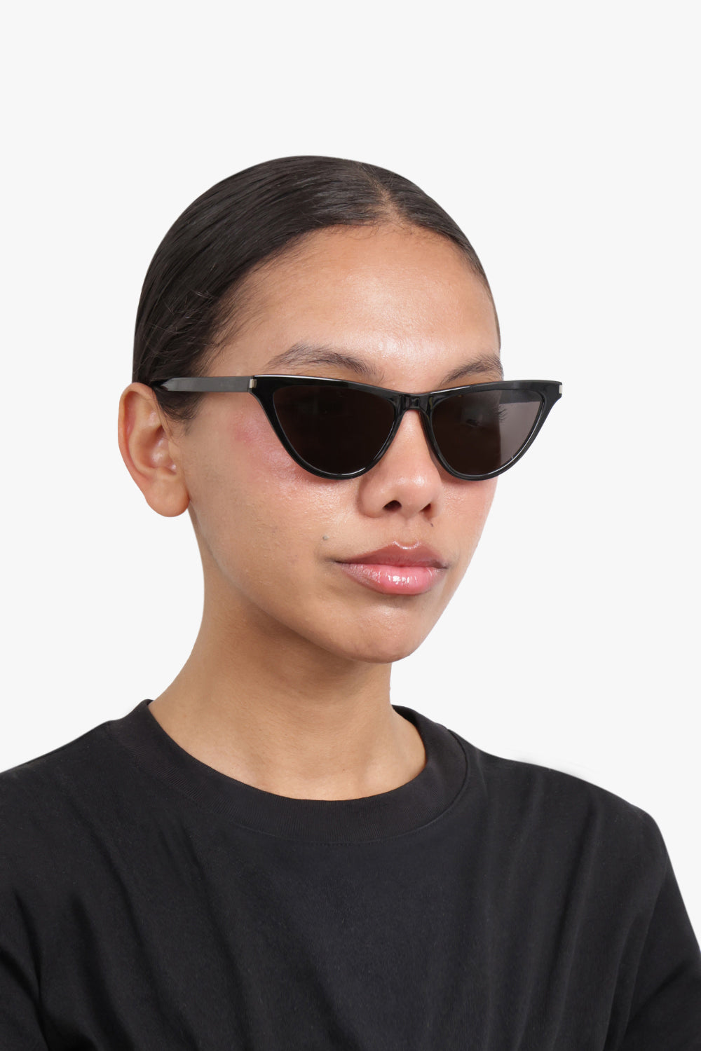 SAINT LAURENT ACCESSORIES BLACK / BLACK-BLACK-BLACK SL 550 Slim Cat Eye Sunglasses | Black