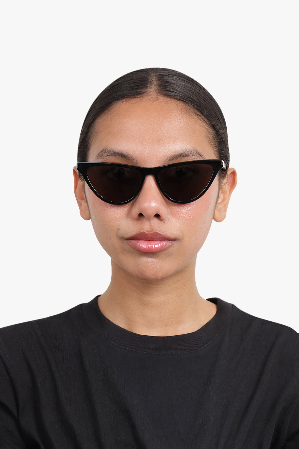SAINT LAURENT ACCESSORIES BLACK / BLACK-BLACK-BLACK SL 550 Slim Cat Eye Sunglasses | Black