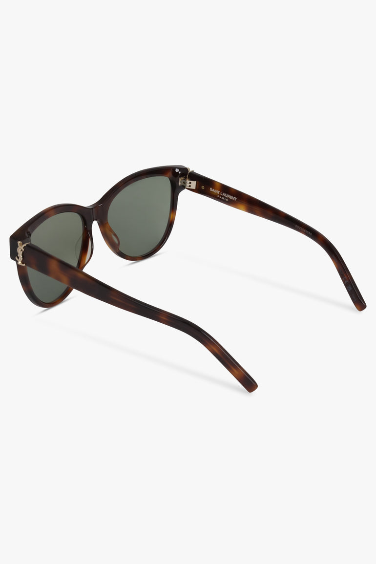 SAINT LAURENT ACCESSORIES BROWN / HAVANA-HAVANA-GREEN SL M107 Round Frame Sunglasses | Havana