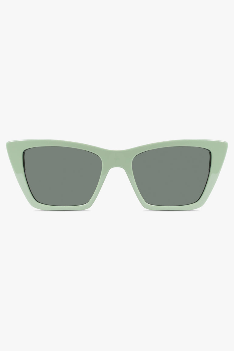 SAINT LAURENT ACCESSORIES GREEN / LIGHT GREEN/GREY Sl 276 Mica Large Cat Eye Acetate Sunglasses | Light Green/Grey