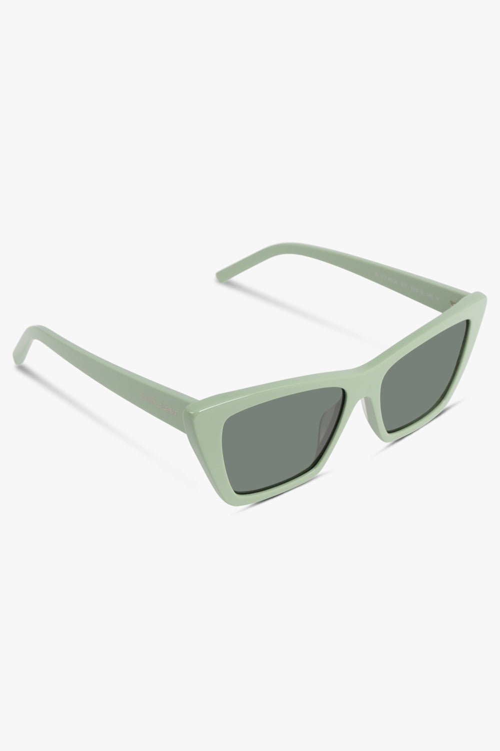 SAINT LAURENT ACCESSORIES GREEN / LIGHT GREEN/GREY Sl 276 Mica Large Cat Eye Acetate Sunglasses | Light Green/Grey